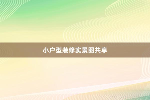 小户型装修实景图共享