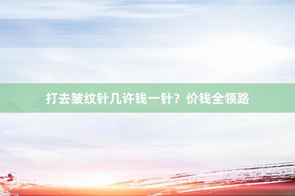 打去皱纹针几许钱一针？价钱全领路